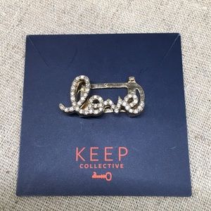 KEEP Collective Script pavé Charm “love”